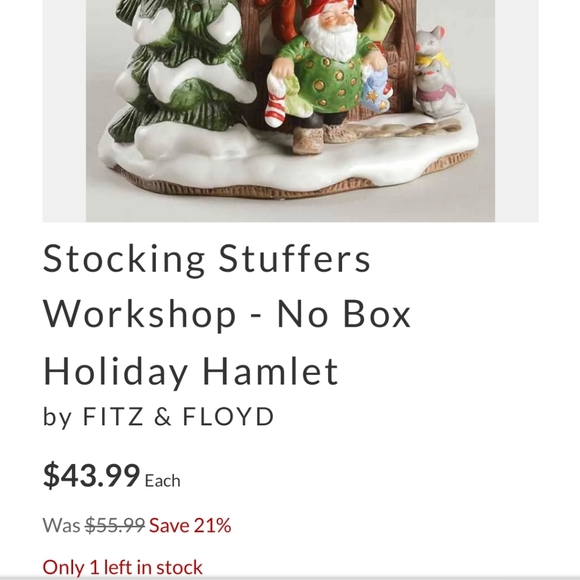 ***SOLD*** Fitz & Floyd Holiday Hamlet - Picture 8 of 8